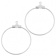 Metall Zubehör DQ Creolen Hänger 30mm Antik silber (nickelfrei)