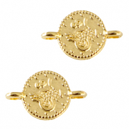 Metall Anhänger DQ Zwischenstück Münze Gold (Nickelfrei)