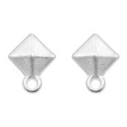 Metall Zubehör DQ Earpin Rhombus mit Öse Antik silber (nickelfrei)