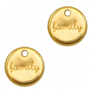 Metall Anhänger DQ 12mm "Family" Gold (Nickelfrei)