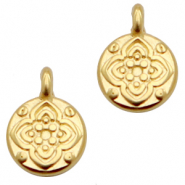 Metall Anhänger DQ Blume 7mm Gold (Nickelfrei)