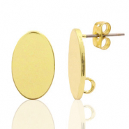 Metall Zubehör DQ Earpin oval 11x18mm Gold (nickelfrei)