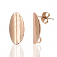 Metall Zubehör DQ Earpin oval 9x18mm Rosegold (nickelfrei)