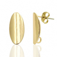Metall Zubehör DQ Earpin oval 9x18mm Gold (nickelfrei)
