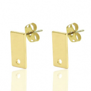 Metall Zubehör DQ Earpin Rechteck 6x12mm Gold (nickelfrei)