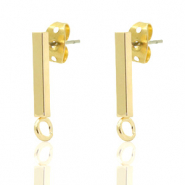 Metall Zubehör DQ Earpin Bar 14x2mm Gold (nickelfrei)