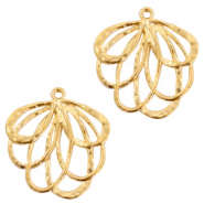 Metall Anhänger DQ Blume Gold (Nickelfrei)