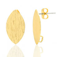 Metall Zubehör DQ Earpin Oval mit Öse Gold (Nickelfrei)