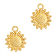 Metall Anhänger DQ Sonnenblume 15mm Gold (Nickelfrei)