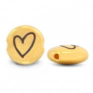 Metall Perlen DQ 7mm Herz Gold (Nickelfrei)