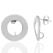 Ohrringe aus Stainless Steel - Rostfreiem Stahl Ohrstecker 18mm mit Öse Silber