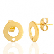 Ohrringe aus Stainless Steel - Rostfreiem Stahl Ohrstecker 10mm mit Öse Gold