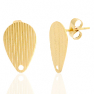 Ohrringe aus Stainless Steel - Rostfreiem Stahl Ohrstecker Tropfen mit Öse Gold