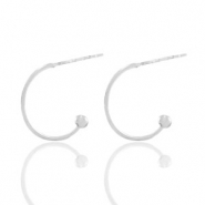 Metall Zubehör DQ Creolen 16mm Antik silber (Nickelfrei)