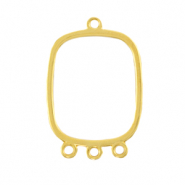 Metall Anh&auml;nger DQ Zwischenst&uuml;ck mit 3 &Ouml;sen Gold (Nickelfrei)