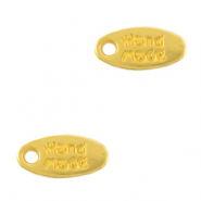 Metall Anh&auml;nger DQ Tag "handmade" Gold (Nickelfrei)