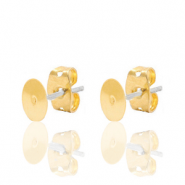 Metall Zubehör DQ Ohrstecker 4mm Gold (Nickelfrei)