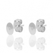 Metall Zubehör DQ Ohrstecker 4mm Antik silber (Nickelfrei)