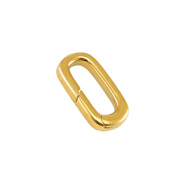 Metall Zubehör DQ Schlüssel Anhänger Oval 18mm Gold (Nickelfrei)