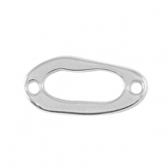 Metall Anh&auml;nger DQ Zwischenst&uuml;ck oval Antik silber (Nickelfrei)