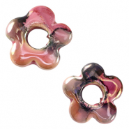 DQ Griechische Keramik Perlen Blume Rose-black