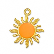 Metall Anh&auml;nger DQ Sonne Orange-Gold (Nickelfrei)
