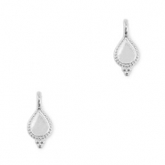 Metall Anhänger DQ Tropfenform Antik silber (Nickelfrei)