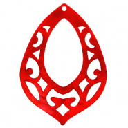 Resin Anh&auml;nger Barock Tropfen Chilli red