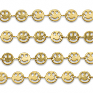 Stainless Steel - Rostfrei Stahl Schmuckzubehör Gliederkette Smiley Gold