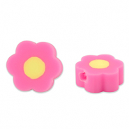 Polymer Perlen Blume Pink-yellow