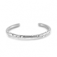Armbänder aus Stainless Steel - Rostfreiem Stahl Bangle mit Imitation Perlen Silver