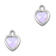 Anhänger Kristallglas Herz Light lilac-silver