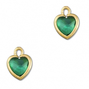 Anhänger Kristallglas Herz Emerald green-gold