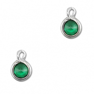 Anhänger Kristallglas Rund Emerald green-silver