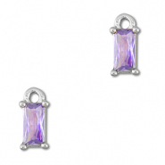 Anhänger Kristallglas Rechteck Light lilac-silver
