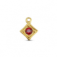 BY31&reg; Stainless Steel - Rostfrei Stahl Anh&auml;nger Rhombus Gold-ruby red