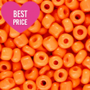 Glasperlen Rocailles 6/0 (4mm) Deep neon orange