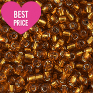 Glasperlen Rocailles 6/0 (4mm) Silverlined copper brown