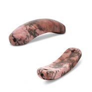 Naturstein Zwischenstück Rhodonit Pink-brown-black