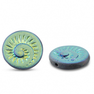 Böhmische Perlen Fossil Shell 18mm Mixed blue-AB coating