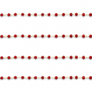 Stainless Steel - Rostfrei Stahl Schmuckzubeh&ouml;r Gliederkette Rund Gold-red