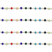 Stainless Steel - Rostfrei Stahl Schmuckzubeh&ouml;r Gliederkette Rund Gold-multicolour