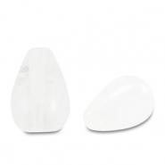 Naturstein Perlen Glas Tropfen White