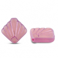 B&ouml;hmische Perlen Diafan 17mm Transparent pink AB-pink