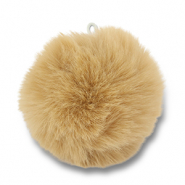 Statement-Anhänger Pompon light brown