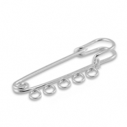 Metall Zubehör Schmuck-Sicherheitsnadel mit 5 Ösen Silver