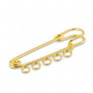 Metall Zubehör Schmuck-Sicherheitsnadel mit 5 Ösen Gold