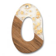 Holz Anhänger Irregular Transparent-gold-brown