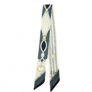 Bandana Schal mit Zopfmuster Off white-light grey-grey