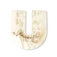Polymer Anh&auml;nger U-f&ouml;rmig Off white-beige-gold